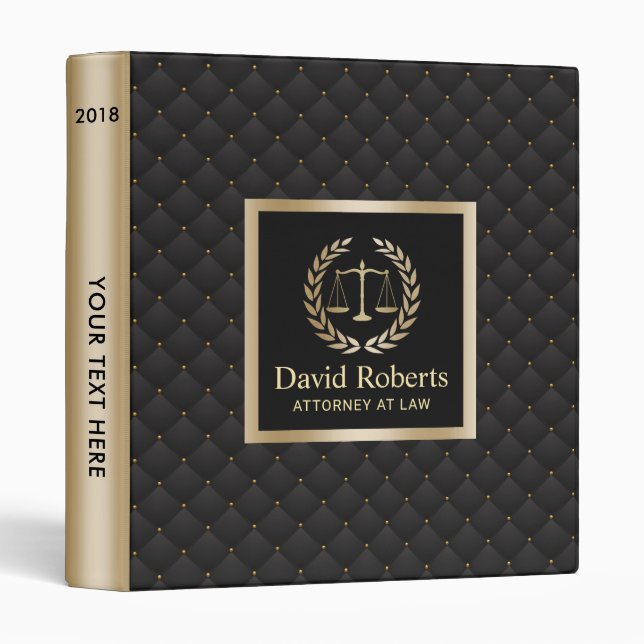 Lawyer Office Luxury Black & Gold Binder (Front/Spine)