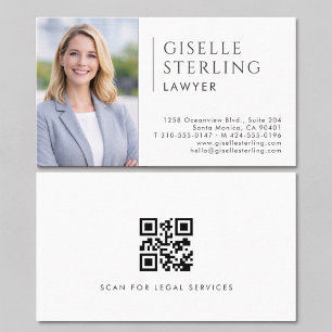Lawyer Photo QR Code Business Card