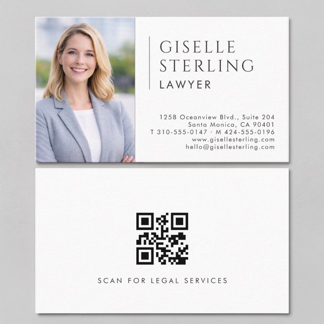 Lawyer Photo QR Code Business Card (Creator Uploaded)