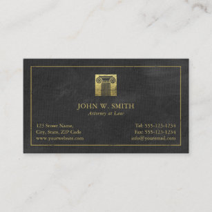 Lawyer Pillar of Justice Gold (effect) Attorney Business Card