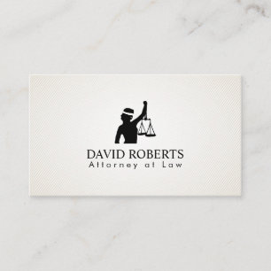 Lawyer Plain Lady Justice Logo Attorney at Law Business Card