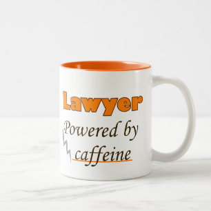 Lawyer Powered by caffeine Two-Tone Coffee Mug