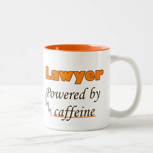 Lawyer Powered by caffeine Two-Tone Coffee Mug (Right)