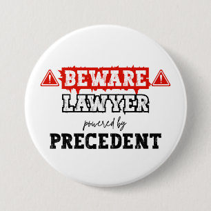 Lawyer Powered By Precedent   Funny Attorney 3 Inch Round Button