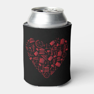 Lawyer Red Heart - Love Law Grunge Art Can Cooler