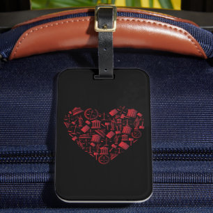 Lawyer Red Heart - Love Law Grunge Art Luggage Tag