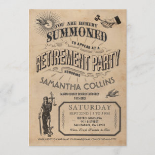 Lawyer Retirement Invitation - Party Vintage Retro
