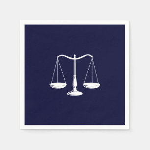 Lawyer Scale of Justice Elegant Navy Blue  Napkin