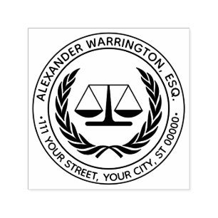 Lawyer Scales of Justice #4 Law Legal Name Address Self-inking Stamp
