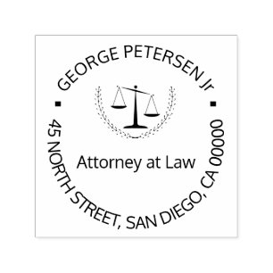 Lawyer scales of justice or your logo elegant self-inking stamp