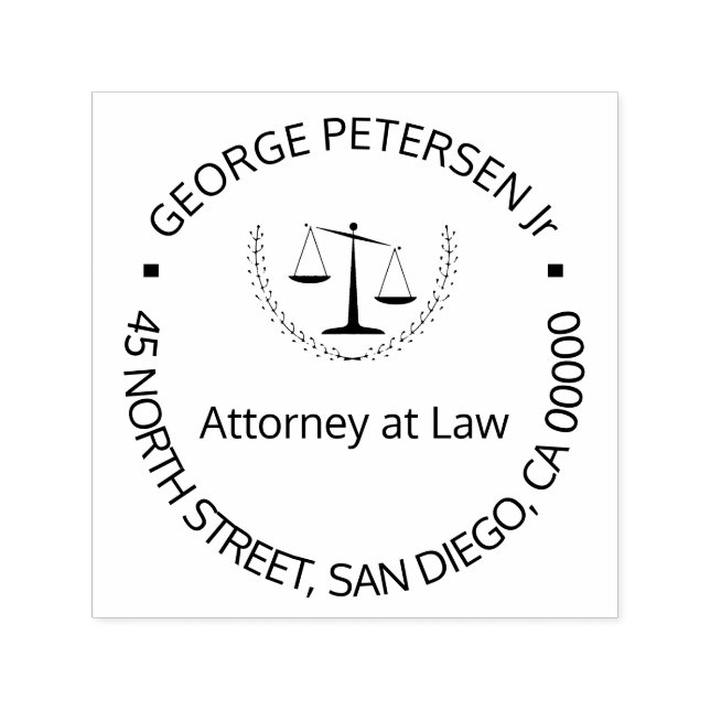 Lawyer scales of justice or your logo elegant self-inking stamp (Design)