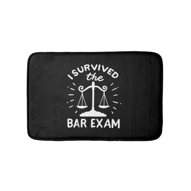 Lawyer Survived The Bar Exam Bath Mat (Front)