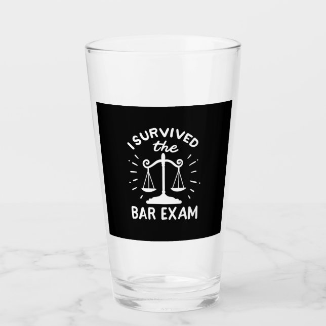 Lawyer Survived The Bar Exam Glass (Front)