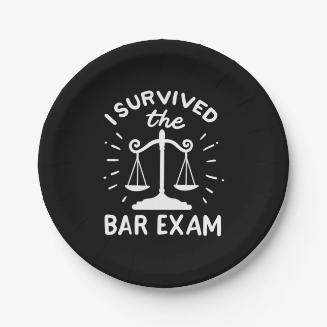 Lawyer Survived The Bar Exam Paper Plate (Front)