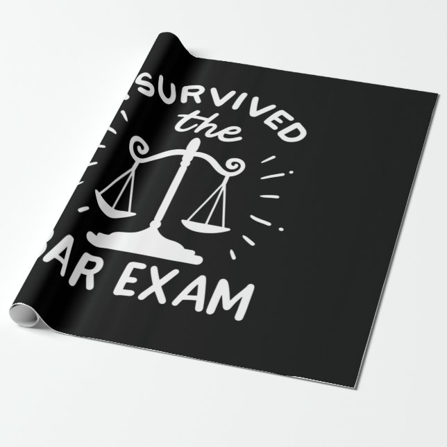 Lawyer Survived The Bar Exam Wrapping Paper (Unrolled)