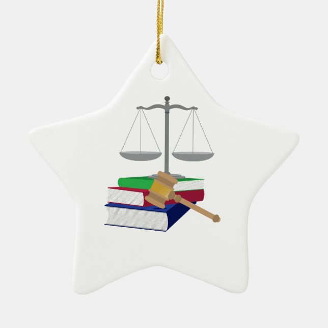 Lawyer Symbols Ceramic Ornament (Front)