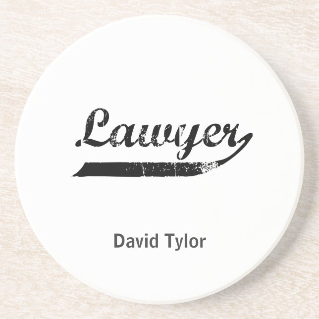 Lawyer typography coaster (Front)