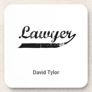 Lawyer typography coaster