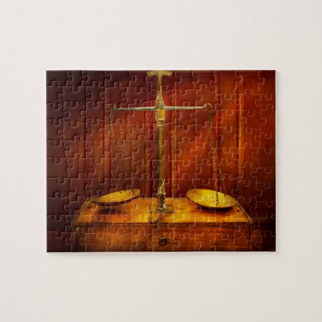 Lawyer - Unbalanced scale of justice Jigsaw Puzzle (Horizontal)