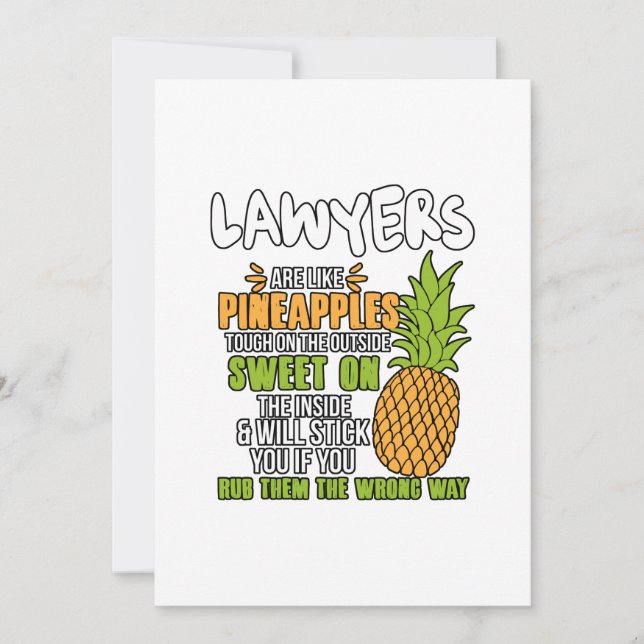 Lawyers Are Like Pineapples. Announcement (Front)