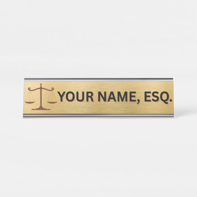 Lawyers Gift Desk Name Plate (Front)