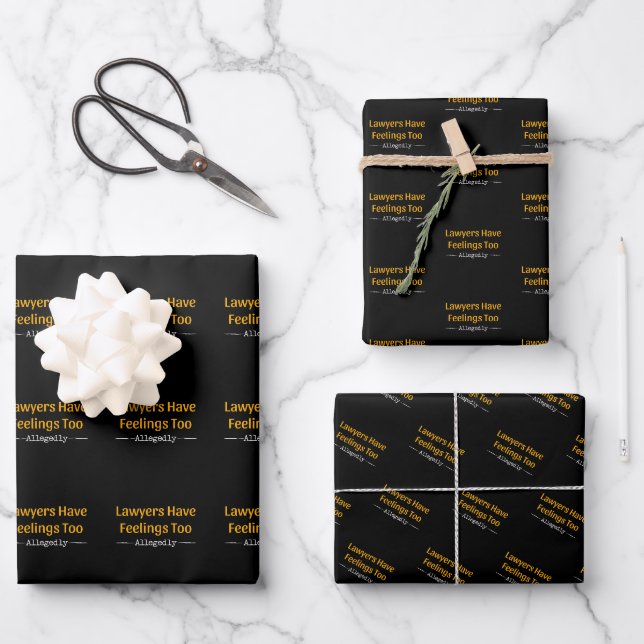 Lawyers Have Feelings Too Allegedly - Attorney Wrapping Paper Sheet (Front)