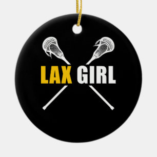 Lax Girl Lacrosse Sport Ceramic Ornament