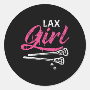 Lax Girl Lacrosse Stick Lacrosse Player  Classic Round Sticker