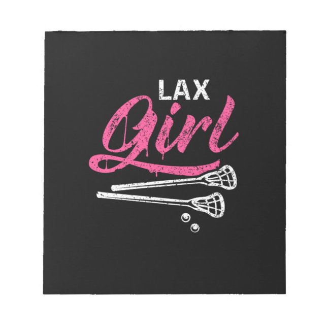 Lax Girl Lacrosse Stick Lacrosse Player Notepad (Front)