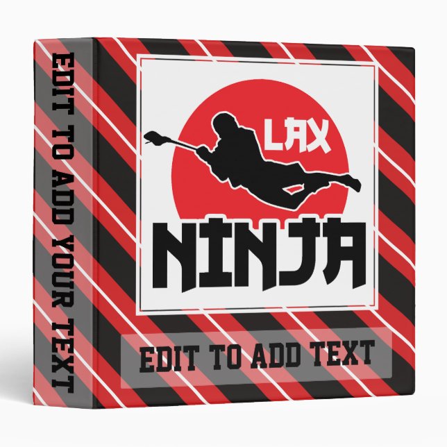 LAX Lacrosse Ninja Trading Card Classeur d'album (Devant/Côté)