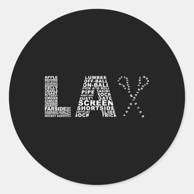 Lax Lacrosse Shirt For Lacrosse Player  Classic Round Sticker (Front)