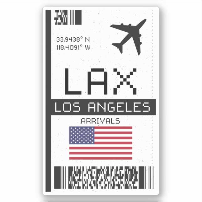 LAX Los Angeles Boarding Pass - California Travel (Front)