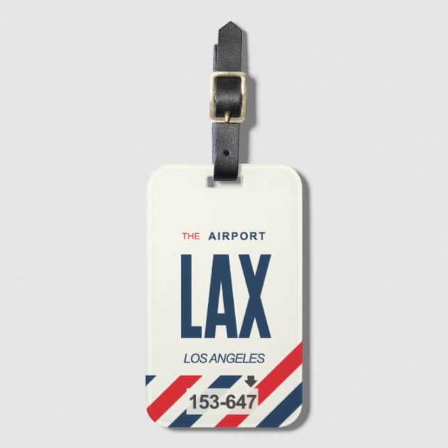 LAX Los Angeles Luggage Tag (Front Vertical)