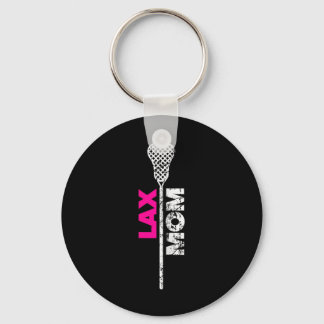 Lax Mom Lacrosse Pink Accent  Keychain