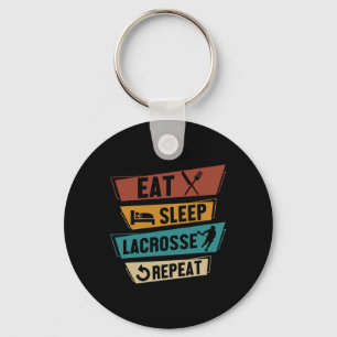 Lax Sport Funny Lacrosse Player Eat Sleep Lacrosse Keychain