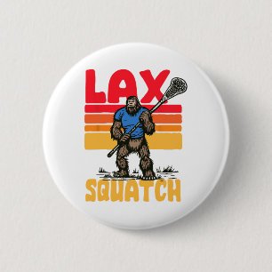 Lax Squatch! Bigfoot Lacrosse Player Retro Sasquat 2 Inch Round Button