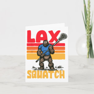 Lax Squatch! Bigfoot Lacrosse Player Retro Sasquat Card