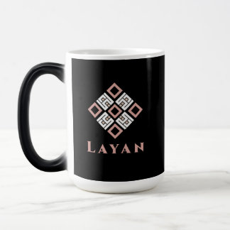 LAYAN Name Mug | Modern Kufic Geometric Pattern De