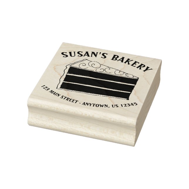 Layer Cake Slice Bakery Baked By Personalized Rubber Stamp (Stamp)