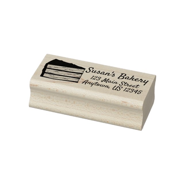 Layer Cake Slice Bakery Baked By Personalized Rubber Stamp (Stamp)