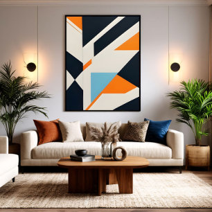 Layered Abstract Geometry Canvas Print