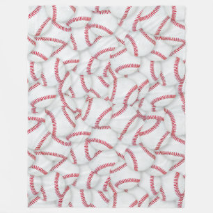 Layered Baseballs Pattern Fleece Blanket