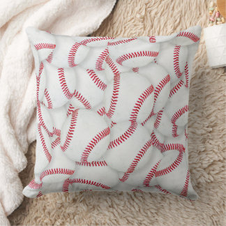 Layered Baseballs Pattern Throw Pillow