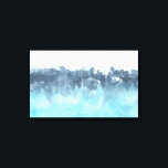 Layered Blues Abstract Painting Canvas Print<br><div class="desc">Contemporary abstract painting done with acrylic and watercolor paints. Dark blue and grey layered on top of light blues. Colours mix and mingle to create random patterns and designs.</div>