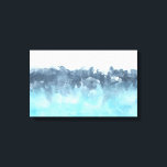 Layered Blues Abstract Painting Canvas Print<br><div class="desc">Contemporary abstract painting done with acrylic and watercolor paints. Dark blue and grey layered on top of light blues. Colours mix and mingle to create random patterns and designs.</div>