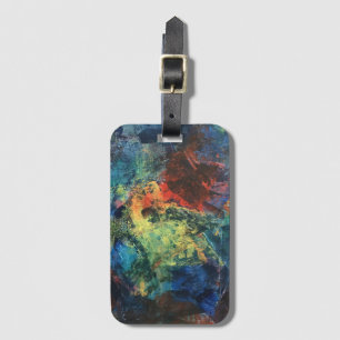 Layered Brushstrokes-Hand Painted Abstract Art Luggage Tag