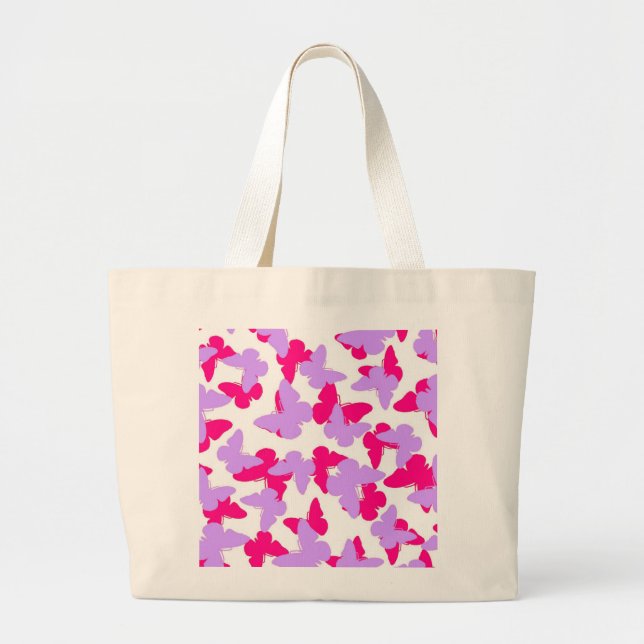 Layered Butterflies Large Tote Bag (Front)