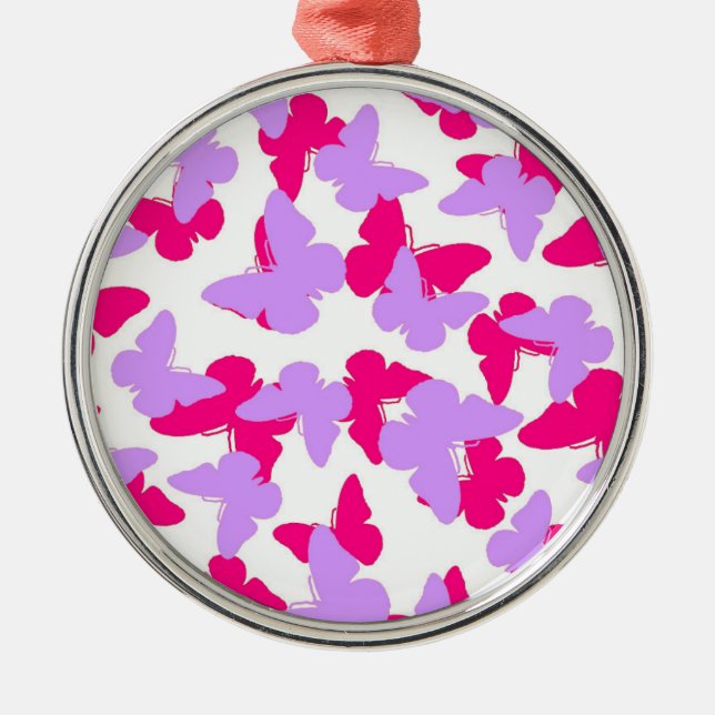 Layered Butterflies Metal Ornament (Front)