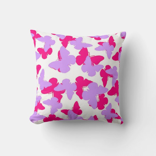 Layered Butterflies Throw Pillow (Front)