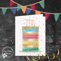 Layered Cake With Confetti and Candles